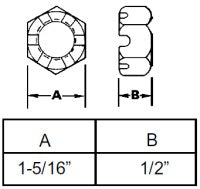 THIN SPINDLE NUT 7/8-14
