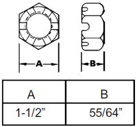 SPINDLE NUT 1"-14 X .856" THICK