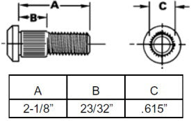 9/16-18X2-1/8"  WHEEL STUD