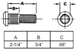 5/8-18X2-1/4" WHEEL STUD