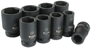 9 PC 1" DRIVE SAE DW IMPACT SOCKET SET