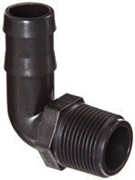 1" MPT X 1"BARB 90 DEG BANJO BLACK POLY